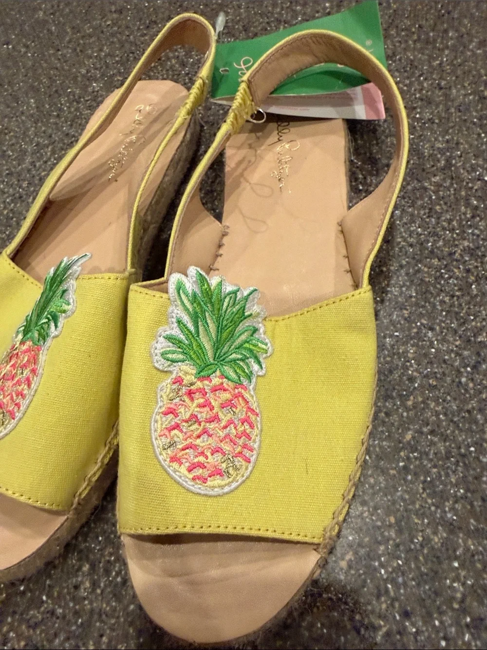 Lilly Pulitzer Yellow Pineapple Patch Slingback Espadrilles